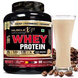 MuscleXP 100% Whey Protein - 2Kg (4.4 lbs), Double Rich Chocolate - The New Whey Standards