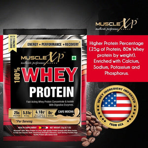 MuscleXP 100% Whey Protein - 2Kg (4.4 lbs), Double Rich Chocolate - The New Whey Standards