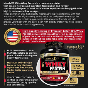 MuscleXP 100% Whey Protein - 2Kg (4.4 lbs), Double Rich Chocolate - The New Whey Standards