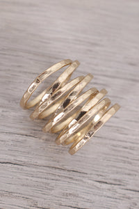 Hammered Wrapped Crossover Rings