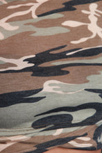 Camouflage V-Hem Crop Top with Legging Set